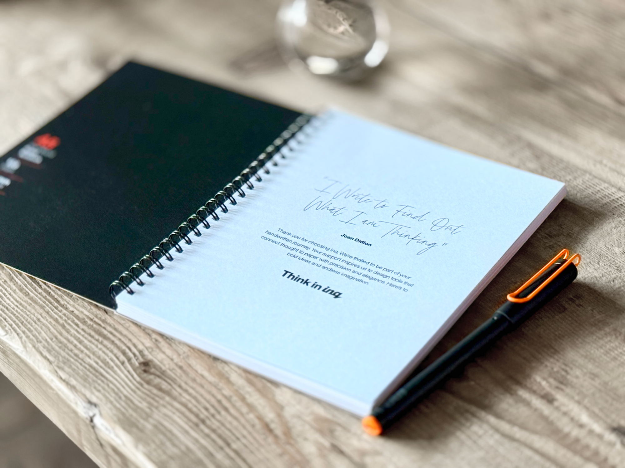 inq writing sets include intelligent ink pen, spiral notebook and app